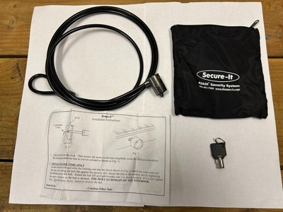 Laptop Lock Cable & Key Kablit Secure-It for IBM, Dell, HP Notebook - Free Ship