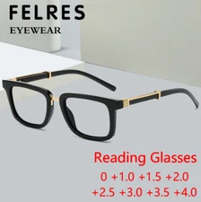 Square Blue Light Blocking Reading Glasses Classic Men Women Presbyopic Readers