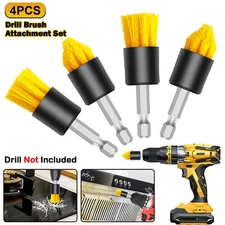 4X Drill Brush Set Power Scrubber Attachments Car Carpet Tile Grout Cleaning Kit