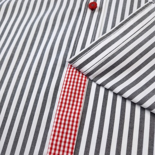 Jack & Jones UK L Shirt Grey/Black & White Striped Men's Smart Casual Premium - Picture 15 of 18