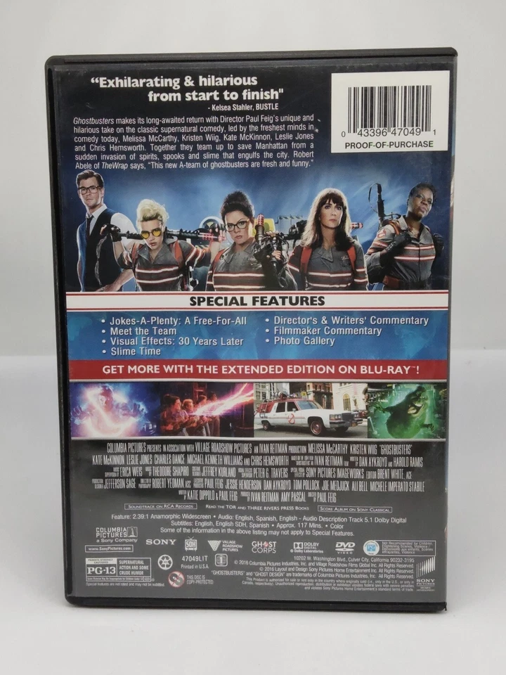 Ghostbusters (DVD, Widescreen, 2016) Kristen Wiig, Melissa McCarthy - Image 2 of 3