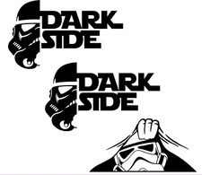 Dark Side Stormtrooper - Three 6" Black Vinyl Decals, Star Wars Car Truck Window