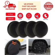 4PCS Waterproof Tire Covers Wheel & Tyre RV Trailer Camper Sun Protector 30"-32"