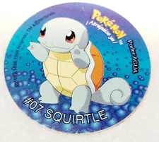 Tazos 1998 Pokémon 1 Sabritas SQUIRTLE #07 HTF NOS Pog Taps Mexico FREE SHIP