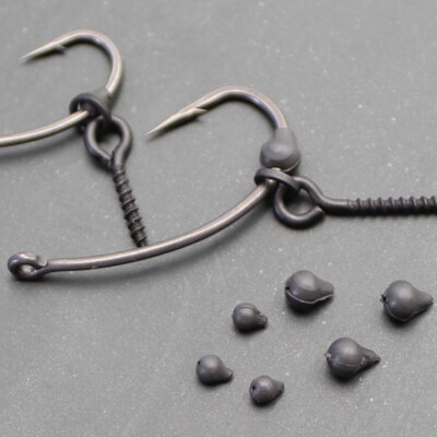 Tungsten Hook Bead Stops Karpfenangeln Terminal Tackle schwarz 2 Größen auf Lager
