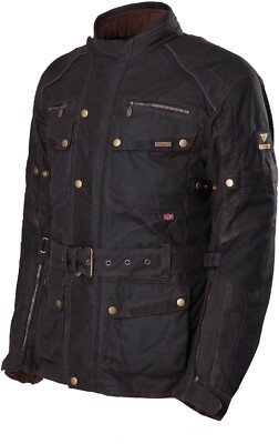 MODEKA 3in1 High-Tech Wachsjacke GLASGOW schwarz wasserdicht Protektoren Gr. M