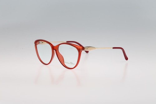 Christian Dior 2340 30, Vintage 80s clear red & gold cat eye glasses frames NOS - Picture 5 of 10