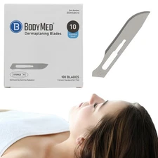 BodyMed Dermaplaning Blades #10 in Carbon Steel, 100 PCS - Sterile