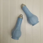 Vintage JEANNETTE Delphite Blue Milk Glass Basketweave Salt & Pepper Shakers