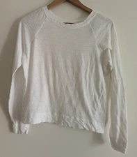Vince cotton long sleeve white tee size XS