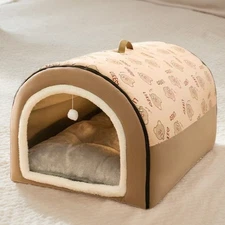 Dog Cave Shelter Comfortable Cat Cave House Cat House Nest Winter Cat Bed Castle
