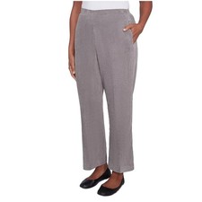 Alfred Dunner Women's Copenhagen Corduroy Elastic Waist Pants in Graphite