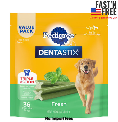 Pedigree Dentastix Fresh Flavor, Large Breed Dog Treats, 1.87 Lb. Bag 