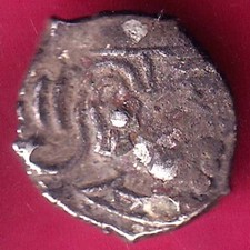 ANCIENT INDIA GUPTA DYNASTY KING PORTRAIT RARE SILVER COIN#YY545