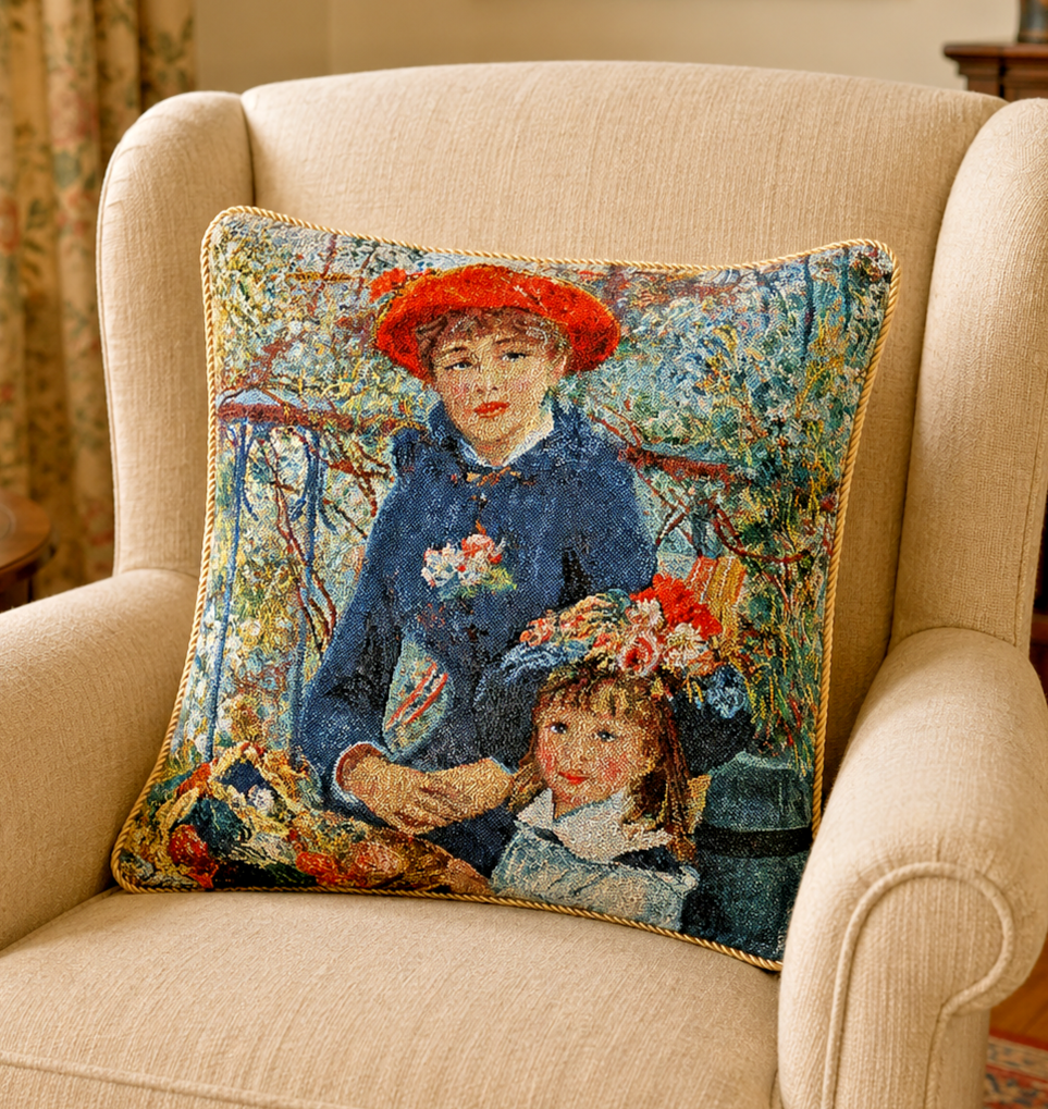 Signare Two Sisters Pierre A Renoir Art Tapestry Square Throw Sofa Cushion Cover
