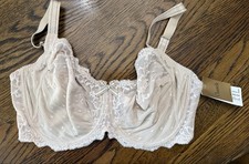 Womens Chantelle Lacey Bra Sz 36 DDDD Beige Color Rive Gaunche 3 3281 NEW LOOK
