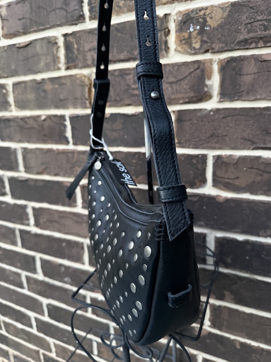 GINZI leather studs shoulder bag 廃盤 NWT $149 The Sak Tess Leather Medium Shoulder Bag Black Silver