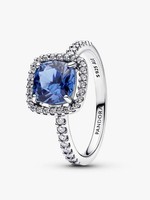 Pandora Ring Weite 58 193550C01 Funkelnder Eckiger Blauer Strahlenkranz Ring