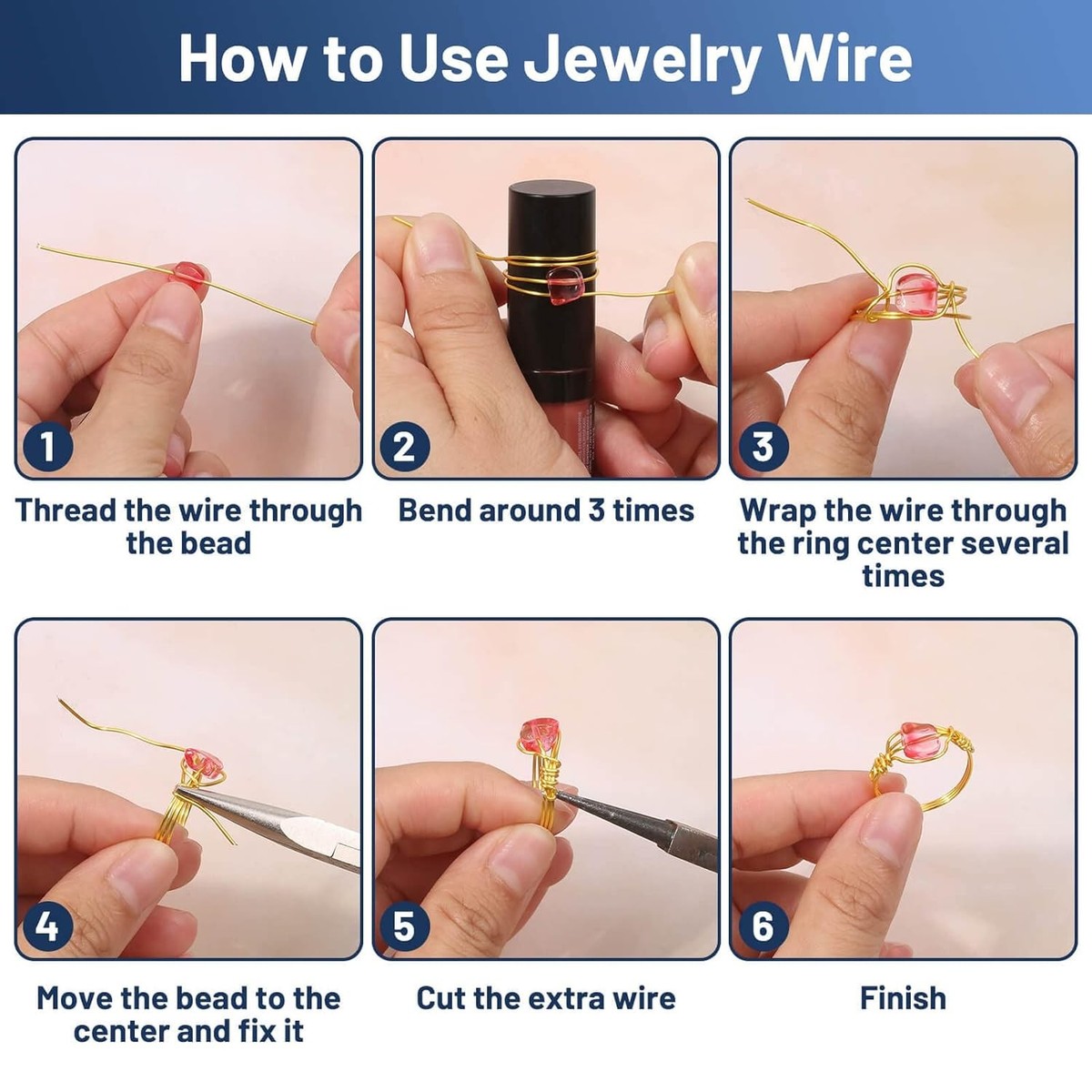 22 Gauge Jewelry Wire, Anezus Craft Wire Tarnish Resistant Copper