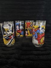 Vintage 1978 Superman The Movie Pepsi Glasses Complete Set of 6 DC Comics
