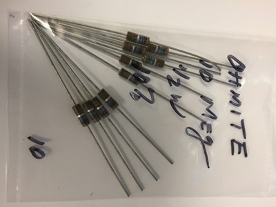 OHMITE 10 MEG  OHM  1/2W 10% CARBON COMPOSITION RESISTORS 10  PCS NOS