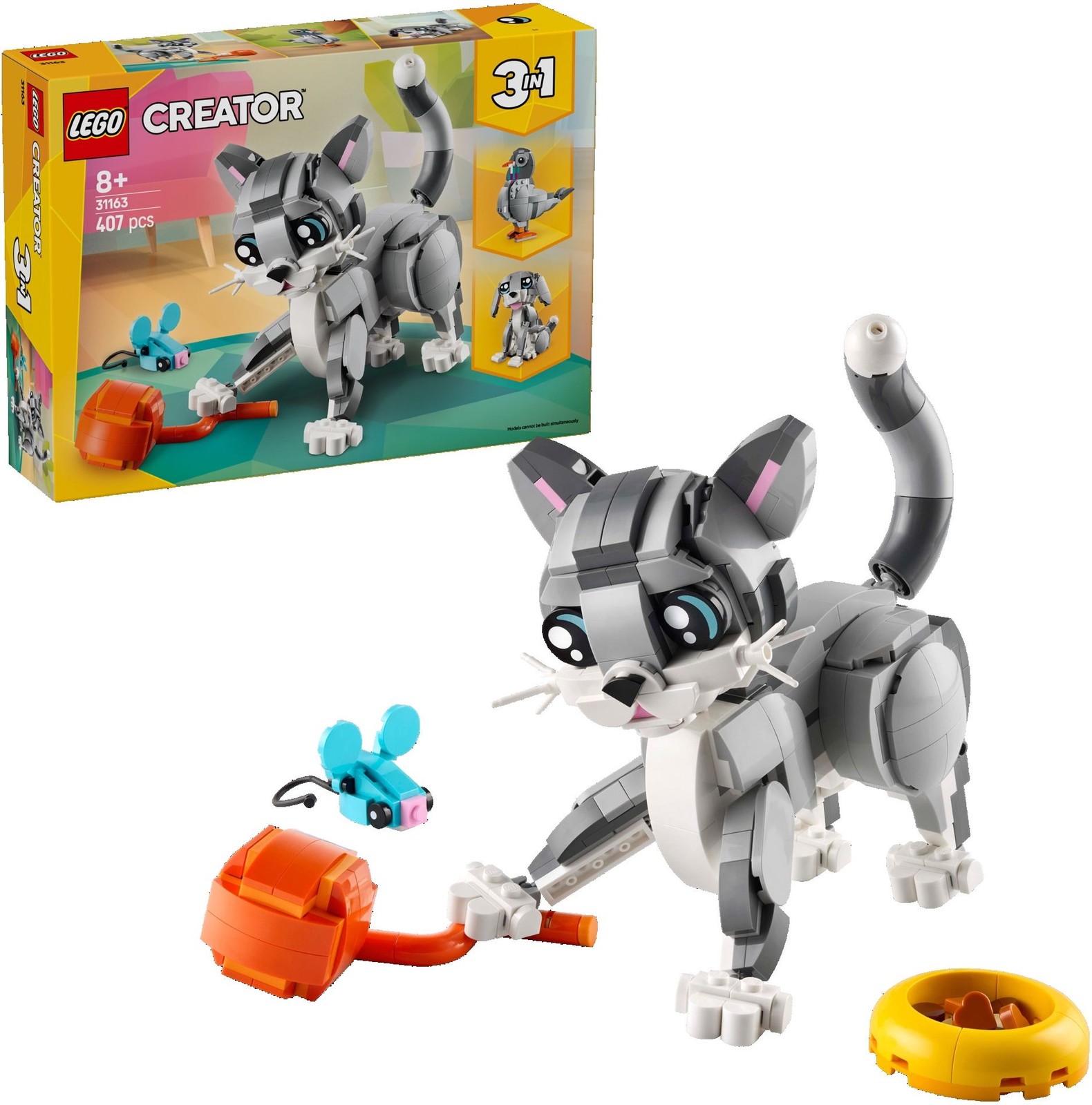 Lego Unisex Creator 3In1 Playful Cat Toy Animal Set 31163 - Immagine 3