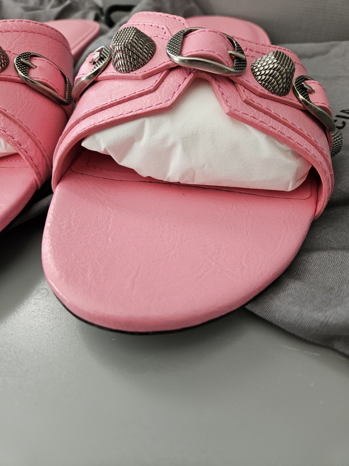 Balenciaga Womens Cagole Sandal Flat Pink Size EU41 US10/ 10.5 thumbnail 12