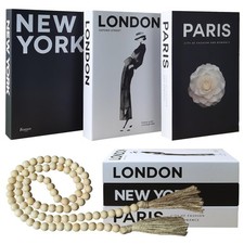 Decorative Books for Home Decor, Set of 3 Stylish Fake Books for Decoration w...