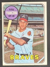 1969 TOPPS #398 TITO FRANCONA BRAVES