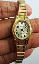 Gossip Quartz Vintage Women's Oval Gold-Tone Stretch Bracelet Watch Arabic