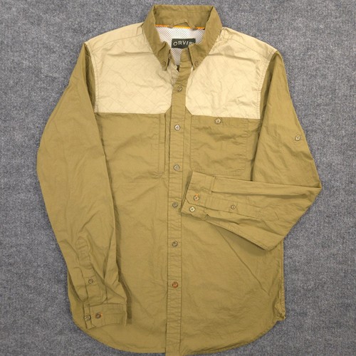 Orvis Shirt Mens S Olive Green Vented Fishing Shooting Lightweight Long Sleeve - Picture 2 of 10
