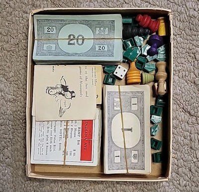 Vtg 1973 Monopoly Popular Edition Wooden Pieces Parker Brothers (NO BOARD) 