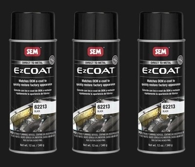 SEM 62213 EZ Coat Black Direct To Metal Spray Paint 12 oz (3 Pack)