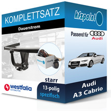 Für Audi A3 Cabrio 08- WESTFALIA Anhängerkupplung starr + 13polig E-Satz AHK