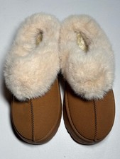 Platform Fur Lined Slippers Women EU 36 Chestnut Brown Cozy Clog Style