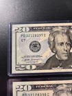 2 Twenty Dollar Bills with Sequential Serial Numbers PG32128397C & 98C sb2-26 — photo 4
