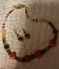 Artist Glass Venetian Roses Wedding Cake, ZEN  Heart, CRYSTAL necklace Sets