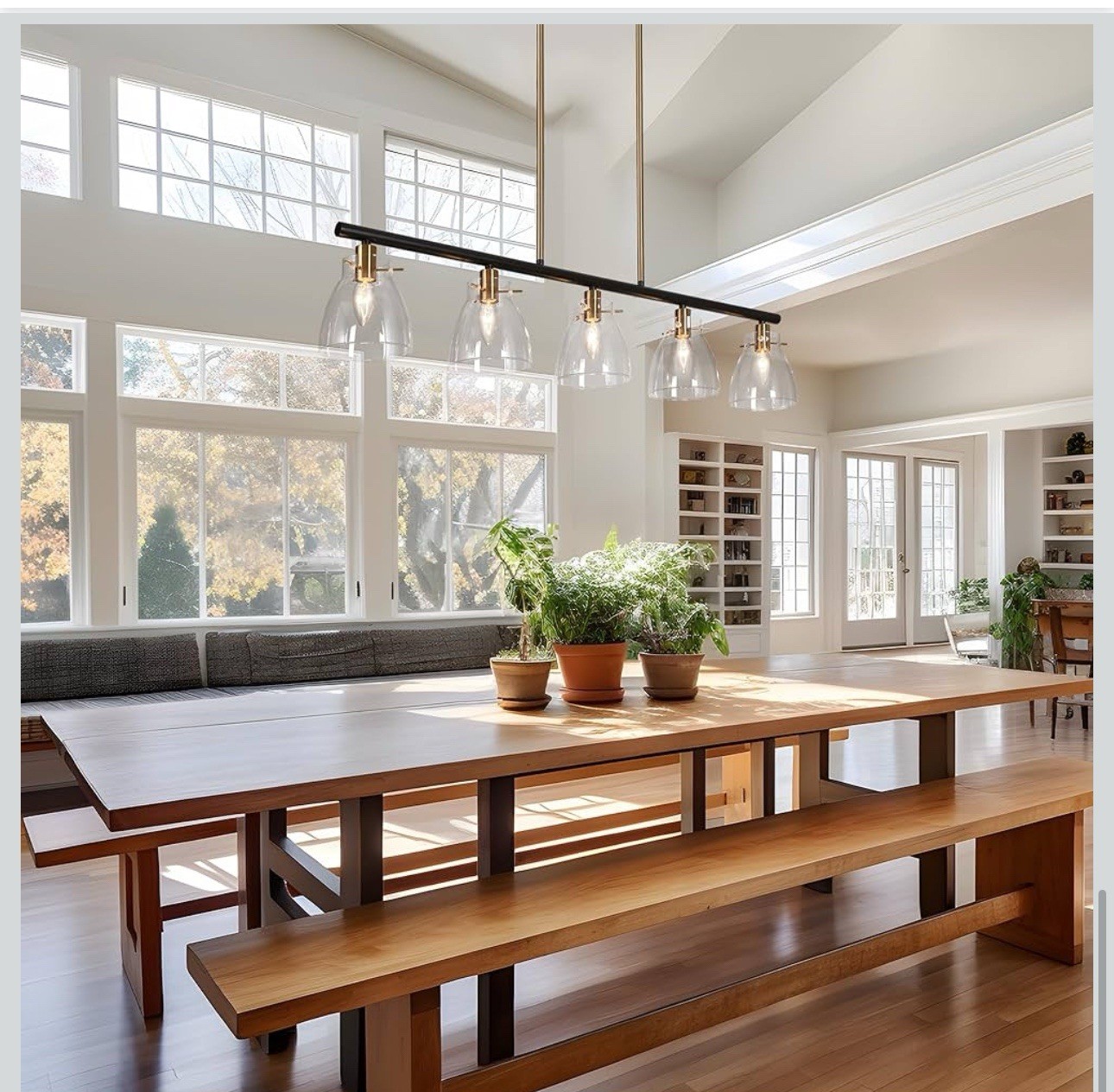 GEPOW 38” KITCHEN ISLAND LIGHTING LIGHTING, BLACK AND GOLD LINEAR CHANDELIER