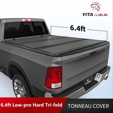 6.4FT Low Pro Hard Tri-fold Tonneau Cover For 19-26 Ram 1500 New Body Truck Bed