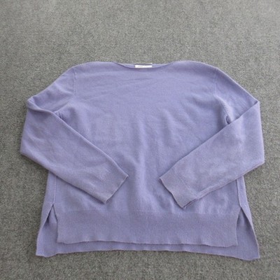 Nordstrom Signature Sweater Womens Small Purple 100% Cashmere Boat Neck Knit