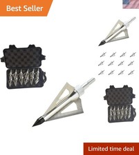 Sharp and Fast 100 Grain Archery Broadheads - Perfect for Hunting - 12 Pack