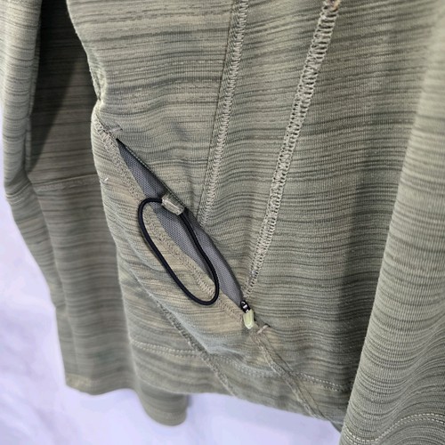 Athleta Shirt Womens Large Green V Zip Sun Shirt Long Pacifica Illume Pocket - Picture 9 of 12