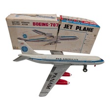 PAN AM BOEING 707 JET PLANE BATTERY OPERATED - ALPS MADE IN JAPAN WITH BOX