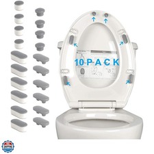 10 Pieces Toilet Seat Bumpers, Universal Buffer Toilet Lid Rubber Bumpers Eac...