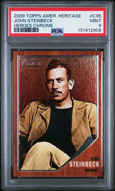 2009 TOPPS AMERICAN HERITAGE HEROES CHROME #C95 JOHN STEINBECK 437/1776 PSA 9