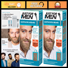 Beard Dye for Men, Mustache  Beard Color Kit with Brush, Keratin  Biotin, Blon