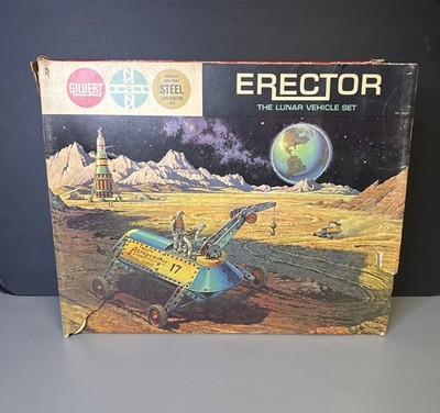 1963 Erector Set The Lunar Vehicle Set Original Box A.C. Gilbert Company - READ
