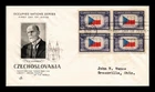 DR JIM STAMPS US CZECHOSLOVAKIA OVERRUN COUNTRIES FDC SCOTT 910 BLOCK OF 4 COVER