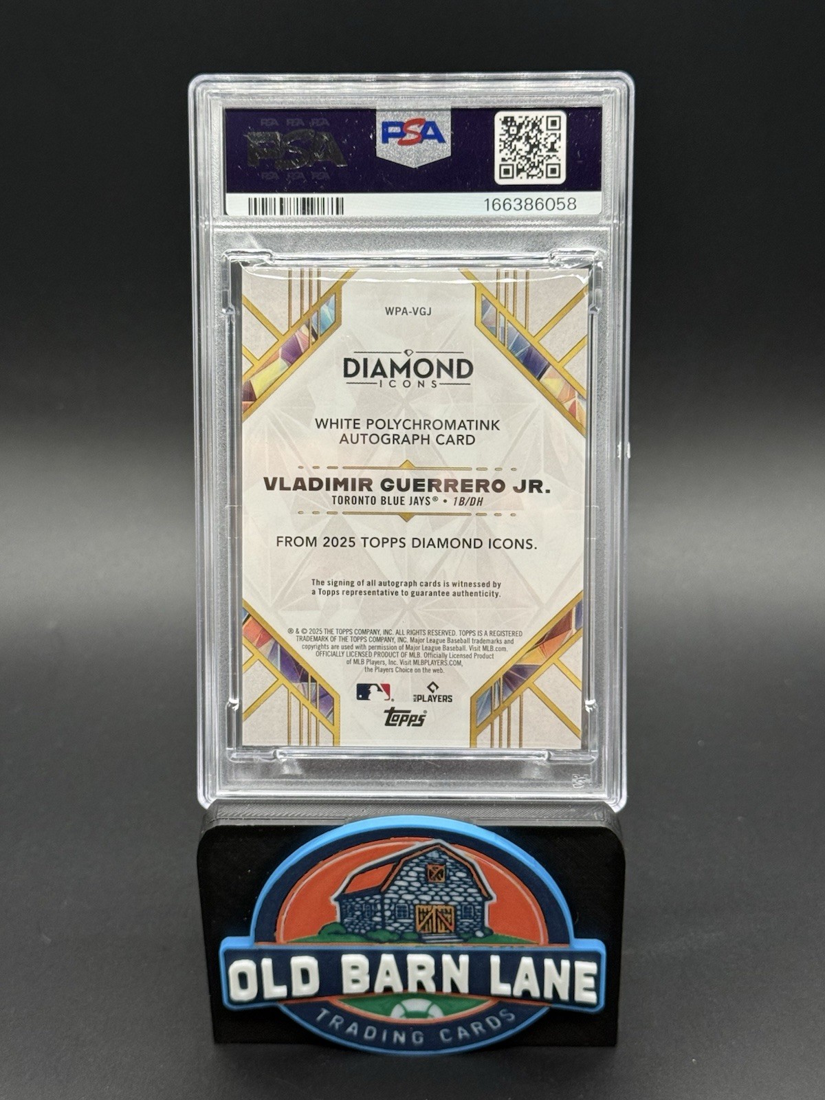 2025 Topps Diamond Icons White Poly Autographs Vladimir Guerrero Jr. / 15 PSA 9 view 3