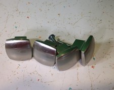 4 SET OF SATIN NICKEL SQUARE HANDLE KNOBS 1" X 1"; NEVER USED